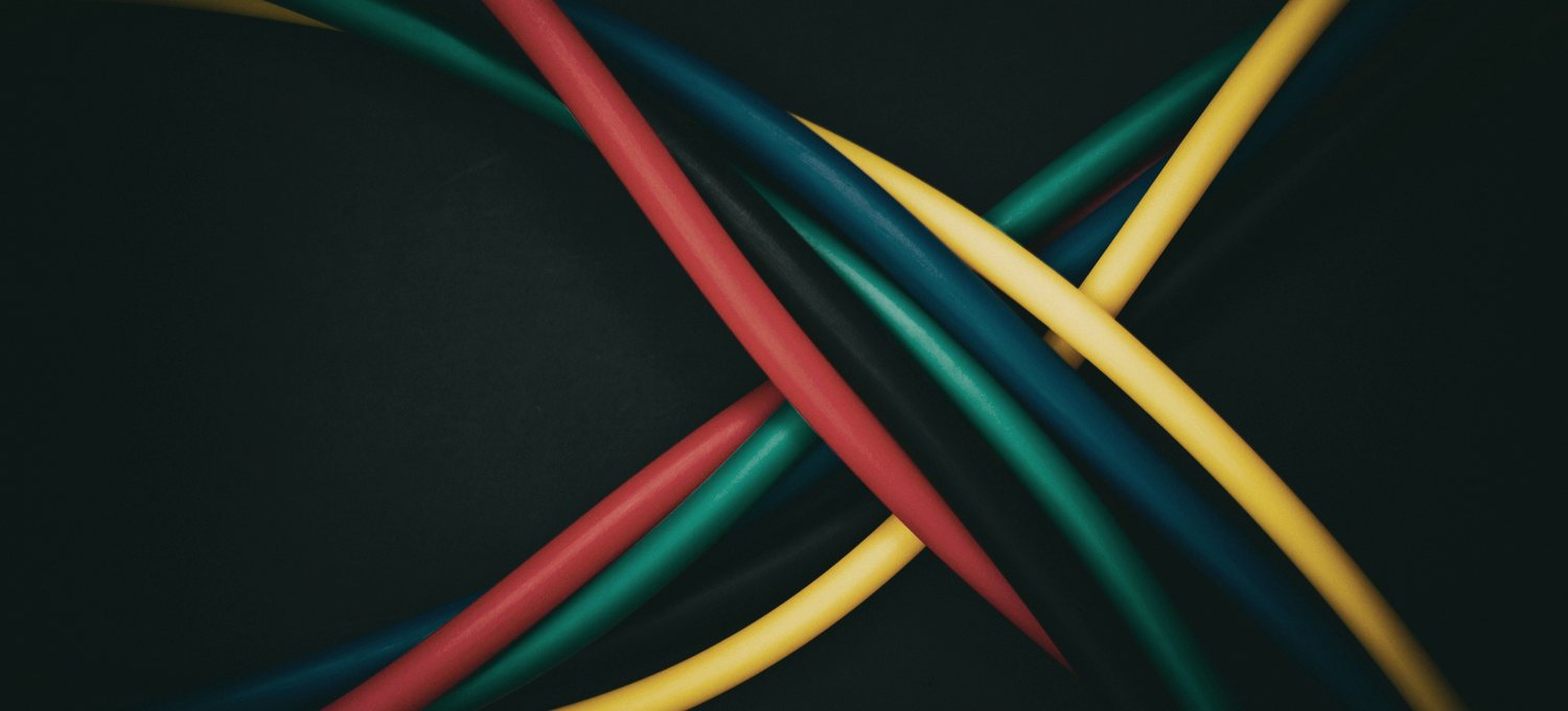 Abstract dark network of connected nodes representing a shared poker platform